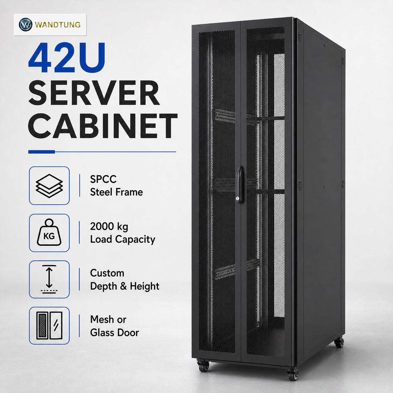 Server cabinet with mesh door