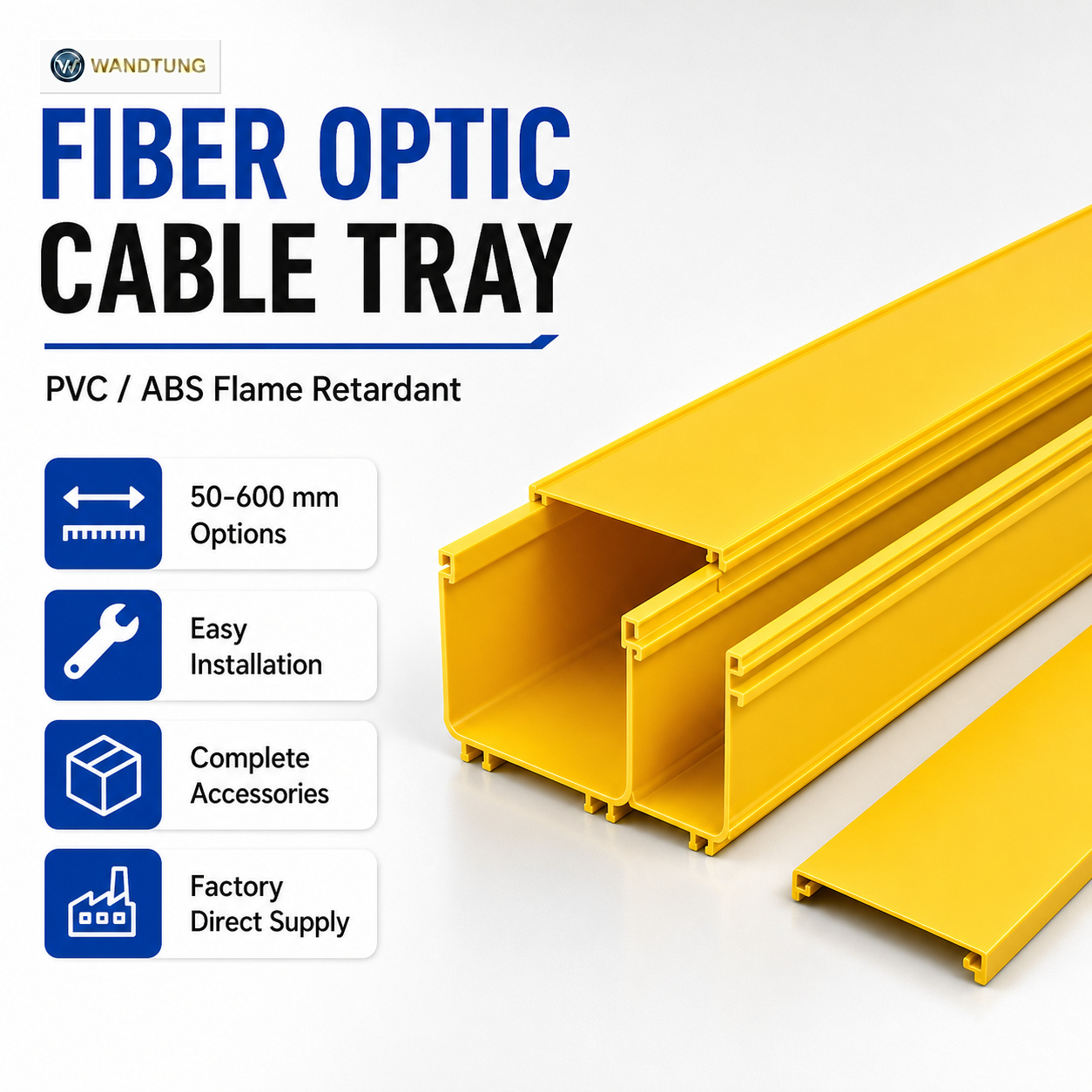 Fiber optic cable tray sections